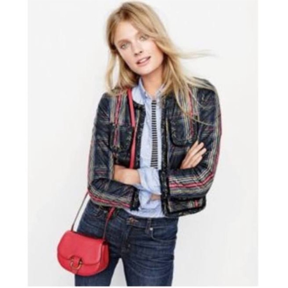 J. Crew Stuart Tartan Plaid Long Sleeve Boxy Fit Jacket Quilted 4 F7503 - Picture 10 of 10
